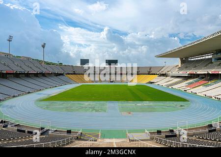 Das ehemalige Olympiastadion Estadi Olimpic Lluis Companys, Barcelona, Katalonien, Spanien Stockfoto