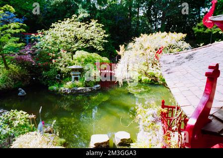 Compton Acres in Dorset. Aufgenommen auf Film in den 1990er Jahren. Stockfoto