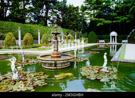 Compton Acres in Dorset. Aufgenommen auf Film in den 1990er Jahren. Stockfoto