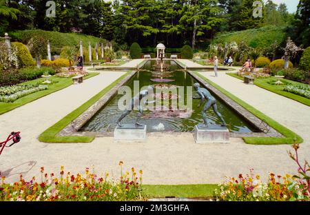 Compton Acres in Dorset. Aufgenommen auf Film in den 1990er Jahren. Stockfoto