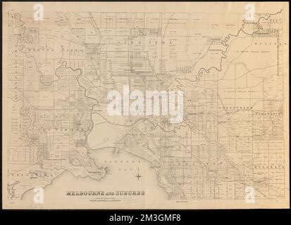 Melbourne und Vororte, Landbesitzer, Australien, Melbourne Vic., Karten, Real Property, Australien, Melbourne Vic., Karten, Melbourne Vic., Karten Norman B. Leventhal Kartenzentrum Sammlung Stockfoto