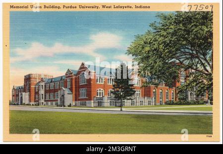 Memorial Union Building, Purdue University, West Lafayette, Indiana , Universitäten und Hochschulen, Tichnor Brothers Collection, Postkarten der Vereinigten Staaten Stockfoto