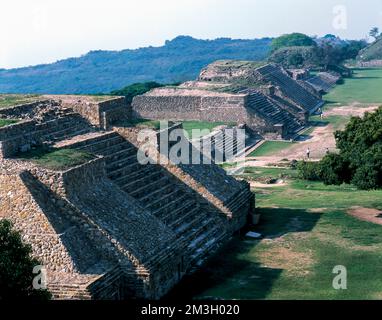Archäologische Zone von Monte Alban, Oaxaca, Mexiko. Stockfoto