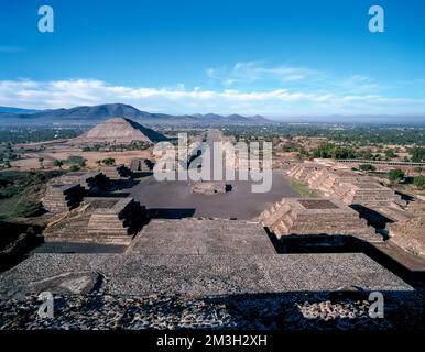 Teotihuacán archäologische Zone, Pyramide der Sonne, Tal von Mexiko, Mexiko. Stockfoto