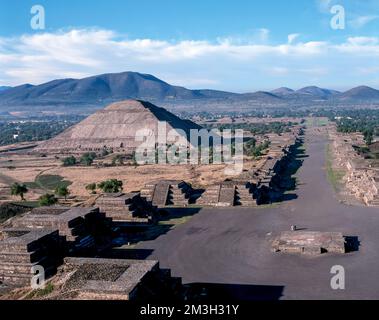 Teotihuacán archäologische Zone, Pyramide der Sonne, Tal von Mexiko, Mexiko. Stockfoto