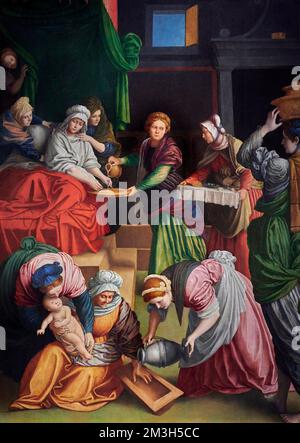 Natività della Vergine - olio su tavola - Gaudenzio Ferrari - 1543 - Mailand, Italien, Pinacoteca di Brera Stockfoto