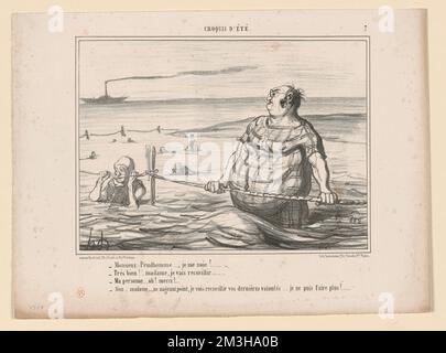 Monsieur Prudhomme, je ne noie! , Draftspersons, Autoren, Schauspieler, Monnier, Henry, 1799-1877. Honoré Daumier (1808-1879). Lithografien Stockfoto