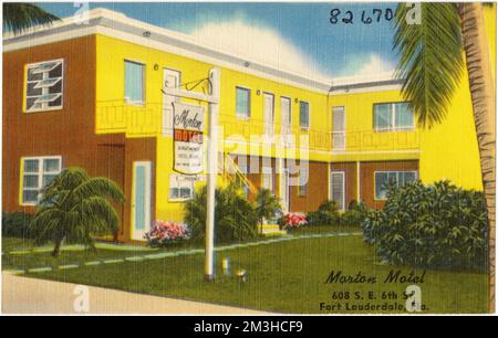 Morton Motel, 608 S. E. 6. St., Fort Lauderdale, FLA , Motels, Tichnor Brothers Collection, Postkarten der Vereinigten Staaten Stockfoto