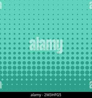 Halbtonpunkt Retro-Hintergrund. Türkisfarbenes, mintgrünes Halbton-Gradientenvektormuster. Stock Vektor