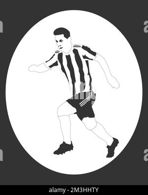 Lionel Messi Argentinien Fußballer Vector Illustration image, Black and White image : Colombo, Sri Lanka - 16. Dezember 2022 Stock Vektor