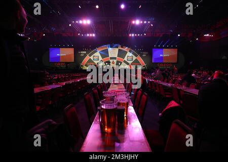 Alexandra Palace, London, Großbritannien. 15.. Dezember 2022. 2022/23 PDC Cazoo World Darts Championships Day 1; allgemeiner Blick auf Alexandra Palace Credit: Action Plus Sports/Alamy Live News Stockfoto