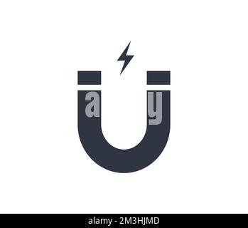 Isoliertes Magnetsymbol isoliert auf weißem Hintergrund. Stock Vektor