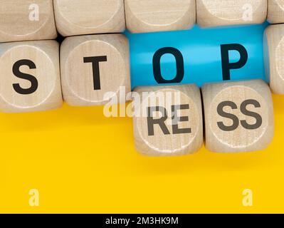 Das Konzept ist, Stress zu stoppen Stockfoto