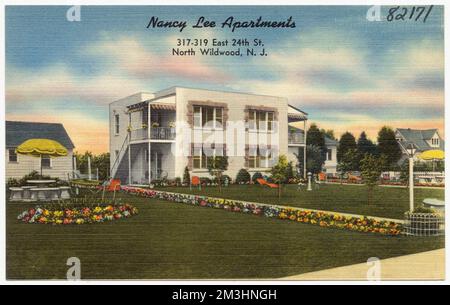 Nancy Lee Apartments, 317-319 East 24. St., North Wildwood, N. J. , Tichnor Brothers Collection, Postkarten der Vereinigten Staaten Stockfoto