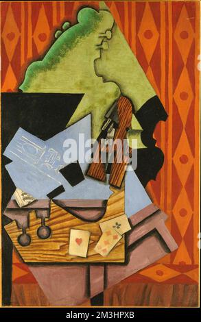 Juan Gris (1887–1927) Titel Violon et guitare, Violin und Spielkarten am Tisch Datum 1913. September (Céret) Stockfoto