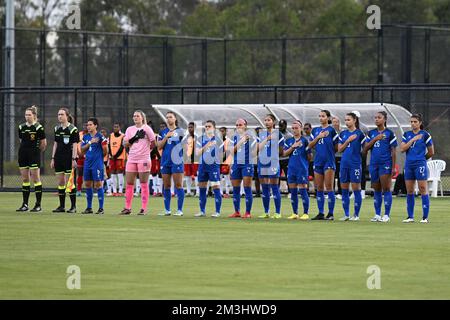 Sydney, Australien. 15.. Dezember 2022. Philippinische Fußballmannschaft bei der Eröffnung des freundlichen Spiels im Western Sydney Wanderers Football Park. (Endstand Philippinen 9:0 Papua-Neuguinea). Kredit: SOPA Images Limited/Alamy Live News Stockfoto