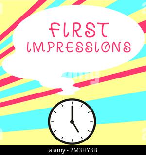 Inspiration mit Schild „erste Eindrücke“. Internetkonzept Was eine Person von Ihnen hält, wenn sie Sie zum ersten Mal trifft Stockfoto