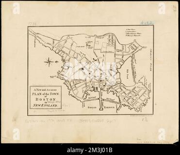 Ein neuer und präziser Plan der Stadt Boston in New England, Boston Mass., Maps Norman B. Leventhal Map Center Collection Stockfoto