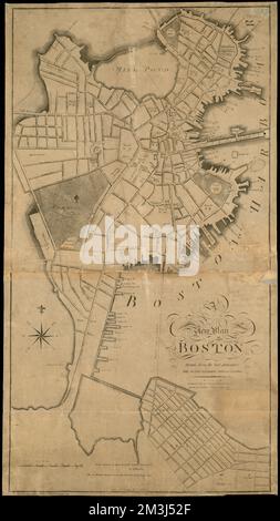 Ein neuer Plan von Boston : Abgeleitet von den besten Behörden mit den neuesten Verbesserungen, Zusätzen und Korrekturen , Boston Mass., Maps Norman B. Leventhal Map Center Collection Stockfoto