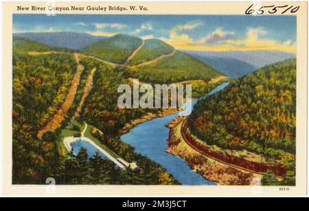 New River Canyon in der Nähe der Gauley Bridge, W. Va. , Valleys, Tichnor Brothers Collection, Postkarten der Vereinigten Staaten Stockfoto