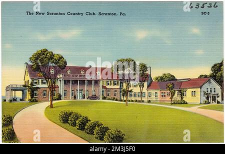 Der neue Scranton Country Club, Scranton, Pa , Einrichtungen von Organisationen, Tichnor Brothers Collection, Postkarten der Vereinigten Staaten Stockfoto