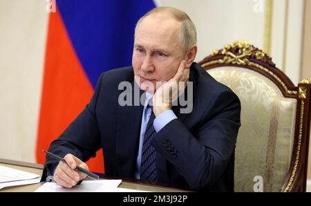 Moskau, Russland. 16.. Dezember 2022. Wladimir PUTIN (Präsident Russlands), Single image, cut Single motif, Portrait, Portrait, Porträt. Kredit: Die Kreml Moskau via/dpa/Alamy Live News Stockfoto