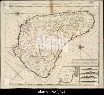 Nieuwe Land en zeekaart van het eyland Barbados geleegen in Westindien onder de Caribesse Eylanden : afgeteekent na de nieuste opservatien , Barbados, Maps, early works to 1800 Norman B. Leventhal Map Center Collection Stockfoto