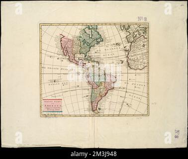 Nieuwe kaart van America uitgegeven te Amsterdam , westliche Hemisphäre, Karten, frühe Werke nach 1800, Amerika, Karten, frühe Werke nach 1800 Norman B. Leventhal Map Center Collection Stockfoto