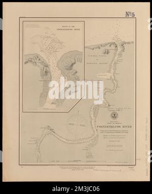 Nordamerika, Golf von Mexiko, Coatzacoalcos River : aus einer Umfrage der USA Tehuantepec Expedition, 1870-71, Captain Robert W. Shufeldt, U.S. N., Comdg, Seekarten, Mexiko, Coatzacoalcos River, Coatzacoalcos River Mexico, Maps Norman B. Leventhal Map Center Collection Stockfoto