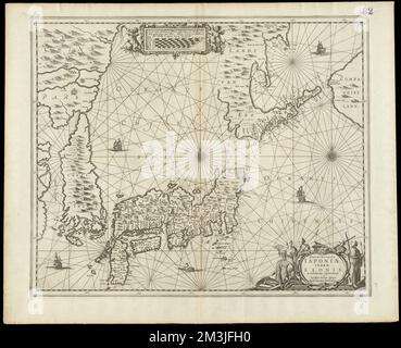 Nova et accvrata Iaponiae, terrae Esonis ac insularum adjacent entium ex novissima detectione descriptio , Japan, Karten, frühe Werke bis 1800, Korea, Karten, frühe Werke bis 1800 Norman B. Leventhal Map Center Collection Stockfoto