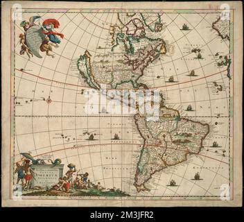 Novissima et accuracy atissima totius Americae descriptio , America, Maps, early works to 1800, Western Hemisphere, Maps, early works to 1800 Norman B. Leventhal Map Center Collection Stockfoto