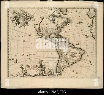 Novissima et accuracy atissima totius Americae descriptio , America, Maps, early works to 1800, Western Hemisphere, Maps, early works to 1800 Norman B. Leventhal Map Center Collection Stockfoto