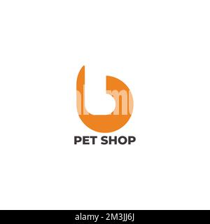 Katzenfuß Tierhandlung einfacher Logo-Vektor Stock Vektor