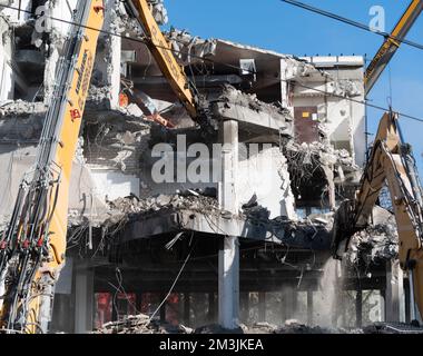 Abriss des Einkaufszentrums Kaufhof in Stuttgart Bad Cannstatt Stockfoto