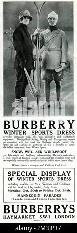 Burberry Wintersportkleid, bietet Enthusiasten die schützendste und komfortabelste Ausrüstung. Stockfoto