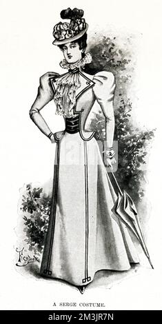 Serge Kostüm 1897 Stockfoto