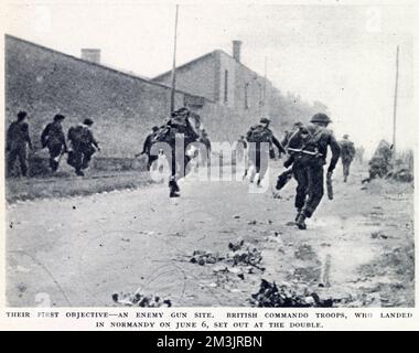 Britische Kommandos in der Normandie; zweiter Weltkrieg Stockfoto