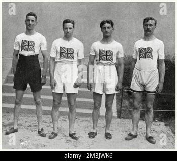 Olympische Spiele 1912 In Stockholm – Englisches Staffelteam Stockfoto