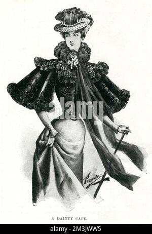 Frau mit zierlichem cape 1897 Stockfoto