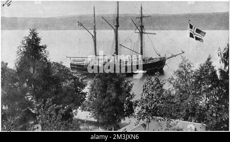 Der Fram lag in der Nähe von Roald Amundsen's House, um 1912 Stockfoto