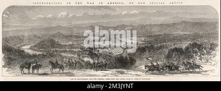 Die Bundesposition in Chatanooga; amerikanischer Bürgerkrieg 1863 Stockfoto