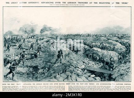 Der Beginn der Somme-Offensive 1916 Stockfoto
