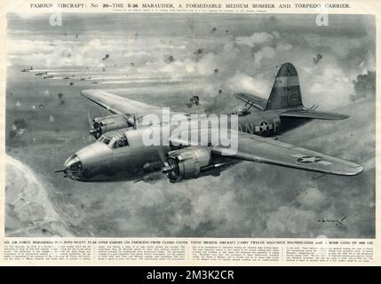 B-26 'Marauder' Medium Bomber; 2. Weltkrieg, 1944 Stockfoto