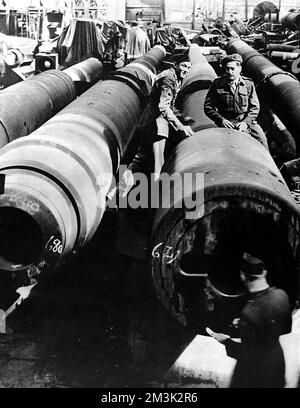 Deutsche Ultra-Heavy-Artillerie, 2. Weltkrieg 1945 Stockfoto