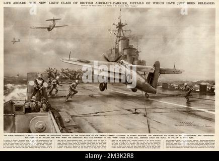 Flugdeck der HMS 'Colossus', 2. Weltkrieg, 1945 Stockfoto