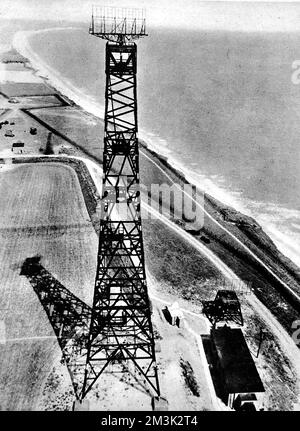 Britische Radarstation, zweiter Weltkrieg, um 1945. Stockfoto