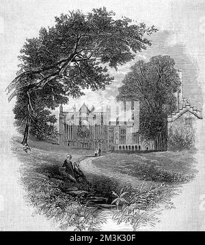 Newstead Abbey, ca. 1820. Stockfoto