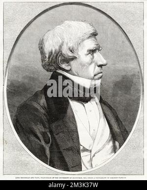 Henry Peter Brougham, 1. Baron Brougham und Vaux (1778-1868), englischer Politiker, Anwalt und Lordkanzler von England. Dieses Bild wurde veröffentlicht, als er Kanzler der Universität Edinburgh war. Stockfoto