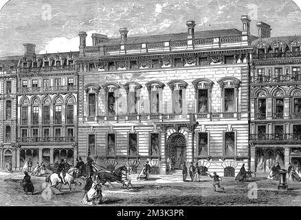 Die Fassade des Garrick Clubs in King Street, Covent Garden. 1864 Stockfoto