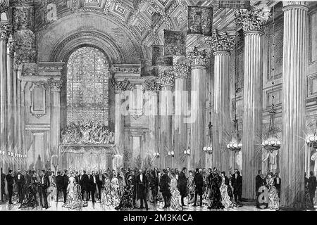 Die Ägyptische Halle, Mansion House, London, 1884. Stockfoto